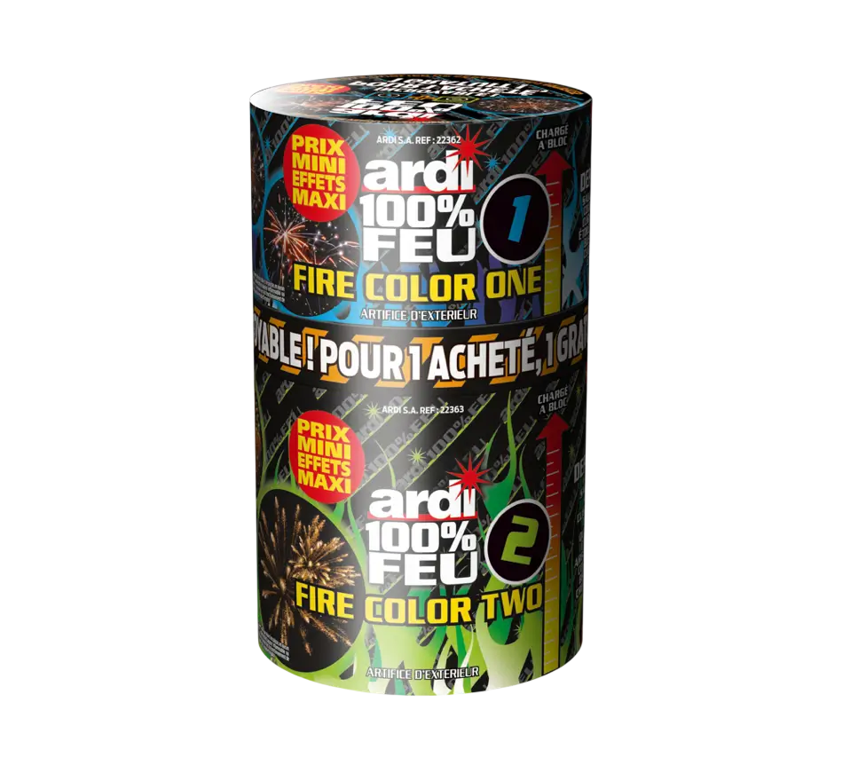 Feu d'Artifice Compact ARDI® FIRE COLOR 1 & 2 - Boîte de 2 feux / 31 SHOTS