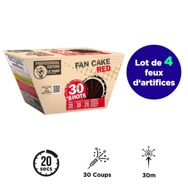 FEU D’ARTIFICE - 4X COMPACT FAN CAKE RED 