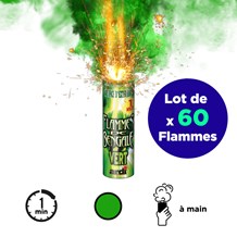 FLAMME DE BENGALE VERT 60 SECONDES - LOT DE 60