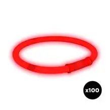 Bracelet Fluo Rouge - Lot de 100