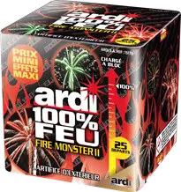 Feu d'Artifice Compact ARDI® 100% FEU - FIRE MONSTER II - 25 SHOTS - 30 secondes
