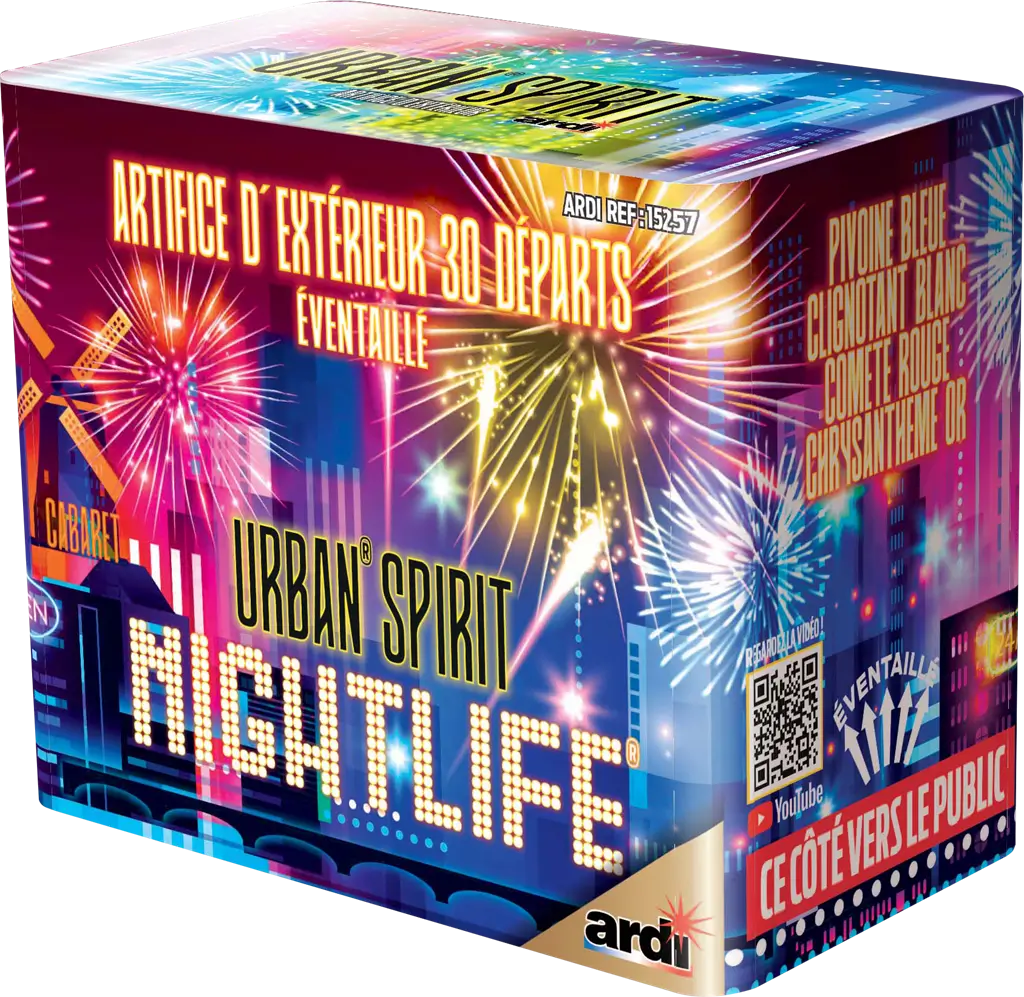 Feu d'Artifice Compact URBAN® SPIRIT - NIGHTLIFE® - 30 SHOTS - 35 secondes
