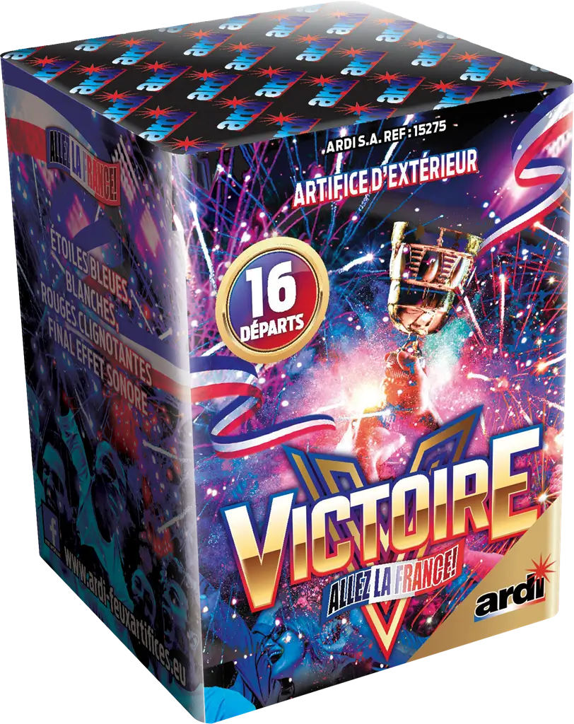 Feu d'Artifice Compact ALLEZ LA FRANCE® - VICTOIRE® - 16 SHOTS - 20 secondes