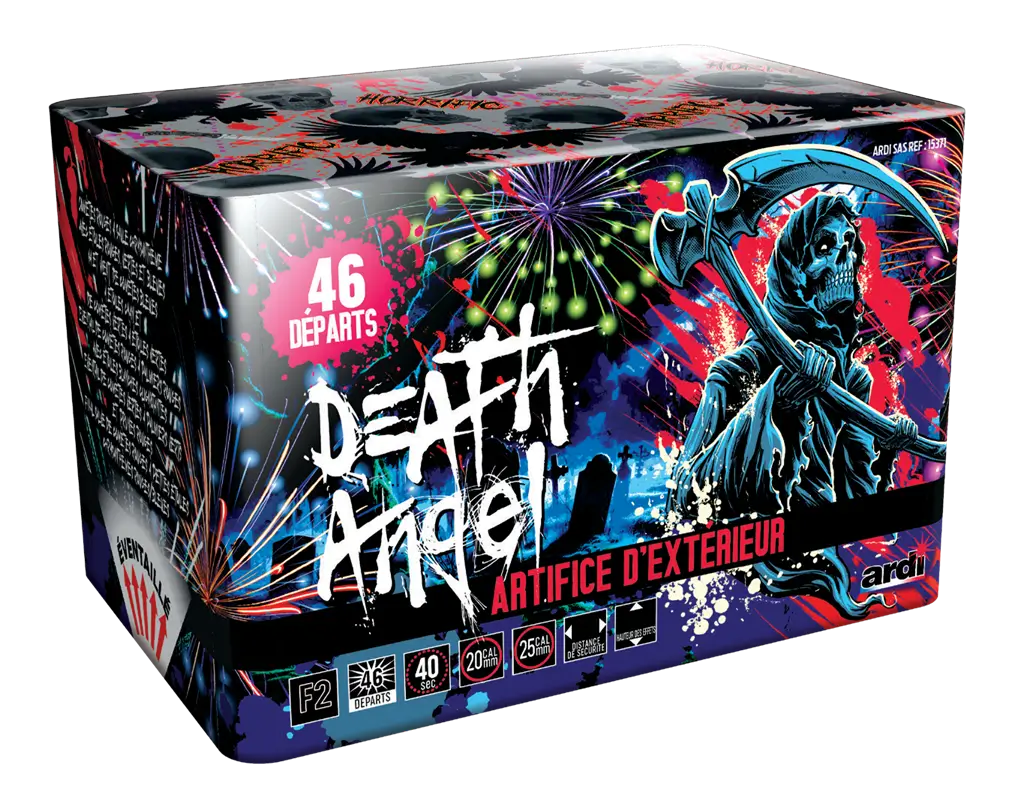Feu d'Artifice Compact HORRIFIC® - DEATH ANGEL® - 46 SHOTS - 40 secondes