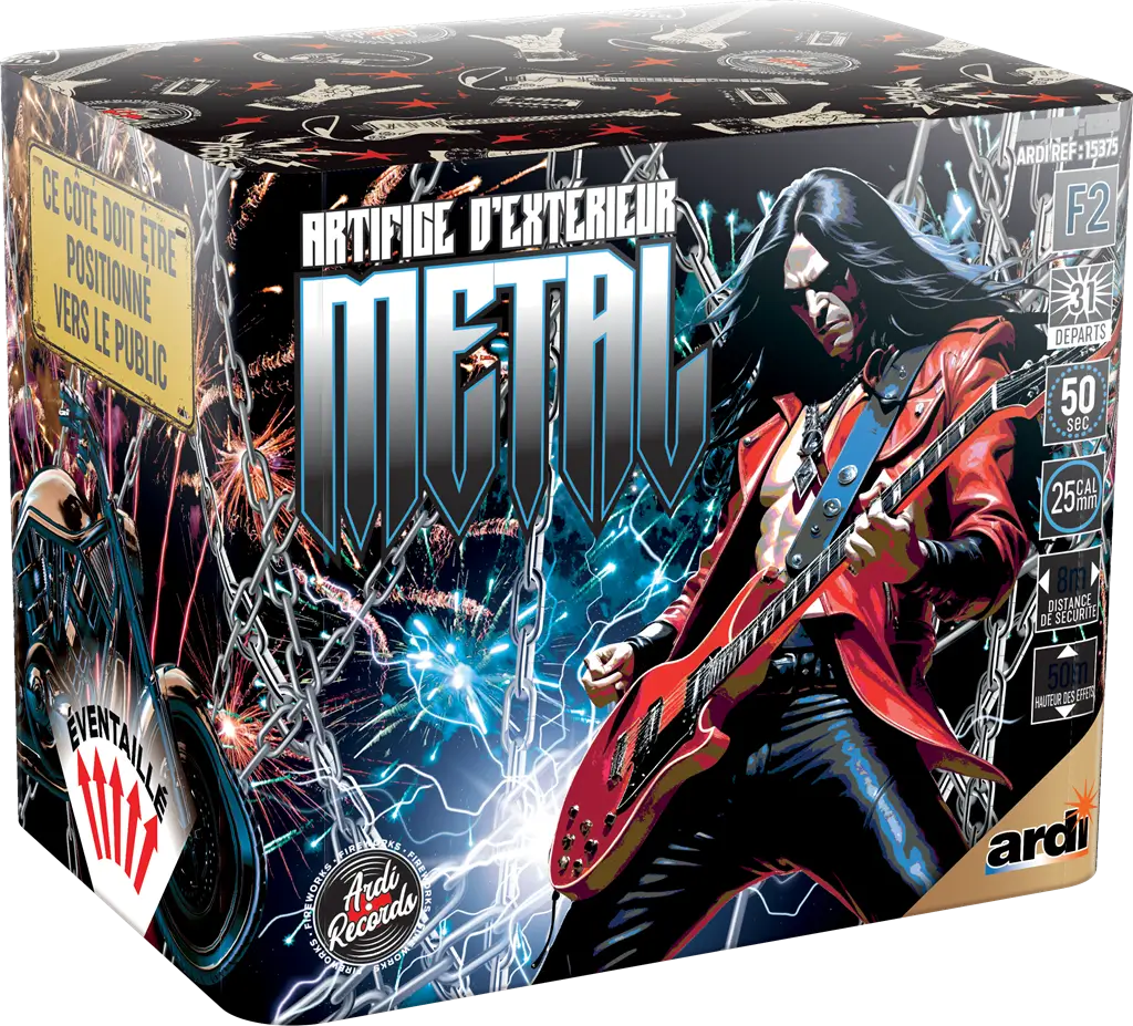 Feu d'Artifice Compact ARDI® RECORDS - METAL® - 31 SHOTS - 50 secondes