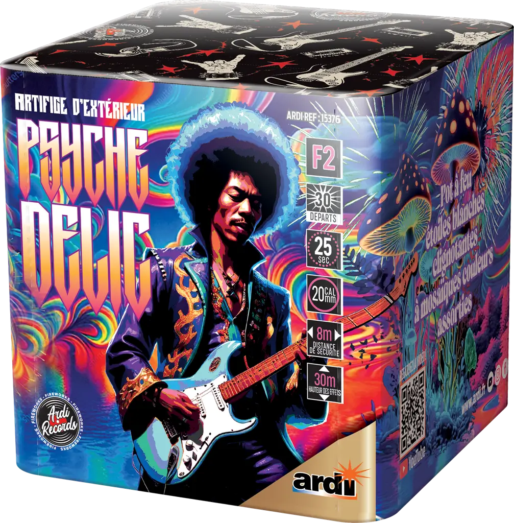 Feu d'Artifice Compact ARDI® RECORDS - PSYCHEDELIC® - 36 SHOTS - 25 secondes