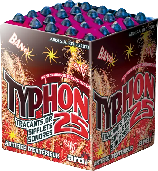 Pack Feux d'Artifices - 4 Compacts TYPHON®25 - 25 SHOTS - 28 secondes