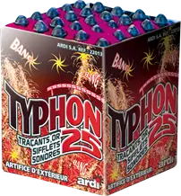 Pack Feux d'Artifices - 4 Compacts TYPHON®25 - 25 SHOTS - 28 secondes