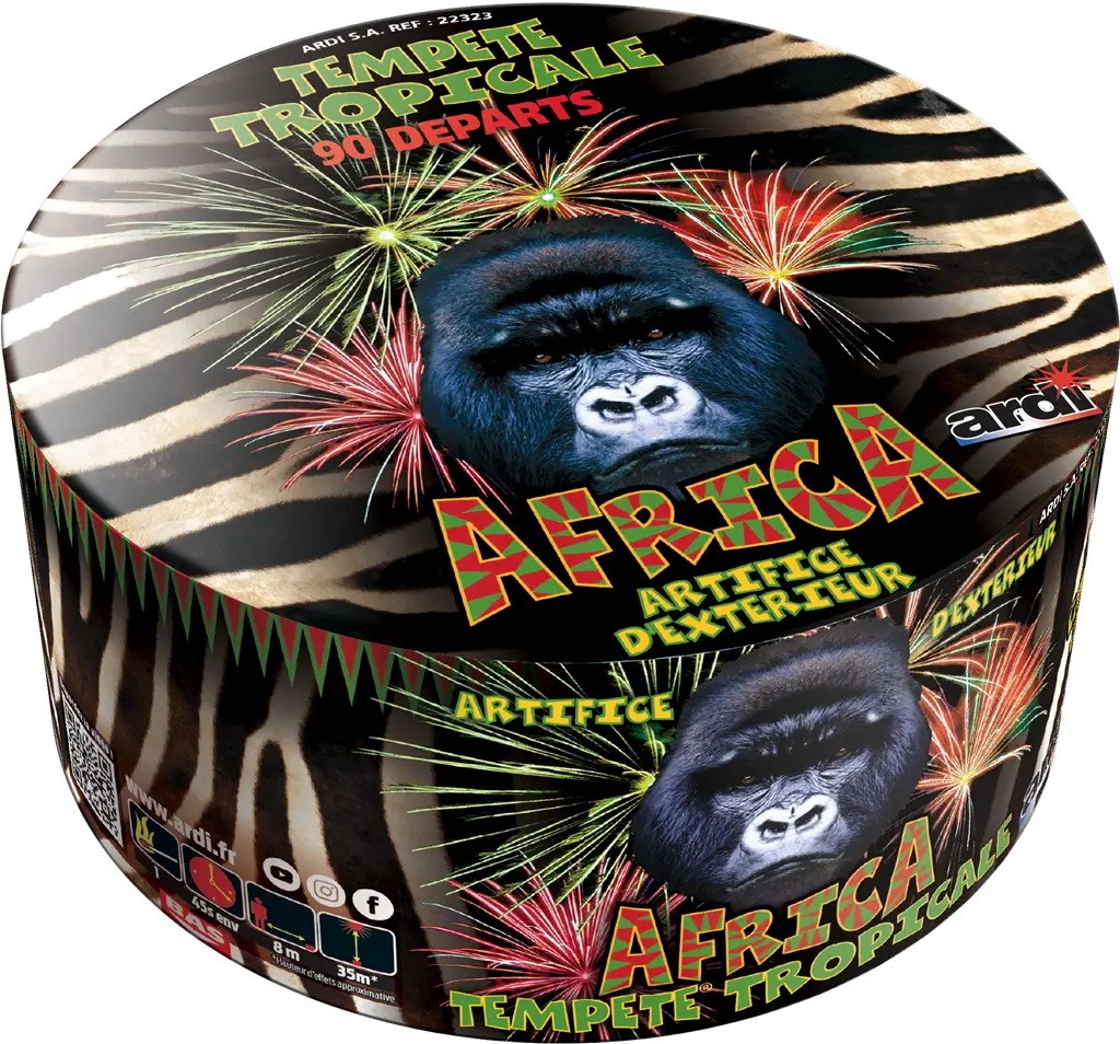 Feu d'Artifice Compact TEMPÊTE® TROPICALE - 90 SHOTS - 35 secondes