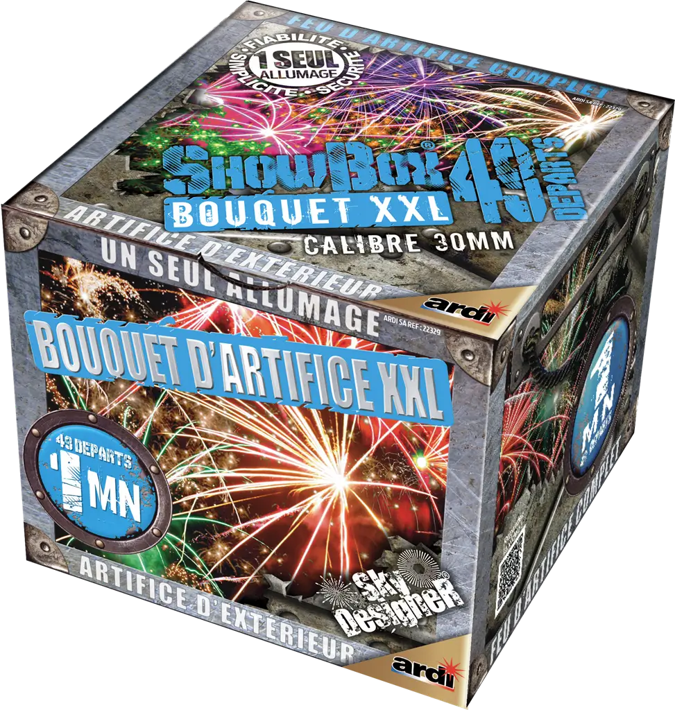 Feu d'Artifice SHOWBOX® BOUQUET XXL 49 SHOTS - 60 secondes