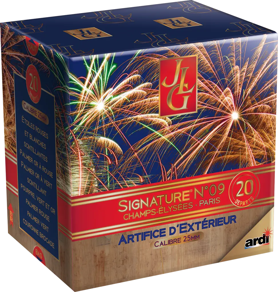 Feu d'Artifice Compact SIGNATURE® N°9 by JLG 20 SHOTS - 30 secondes