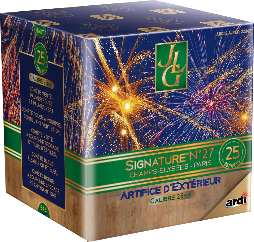 Feu d'Artifice Compact SIGNATURE® N°27 by JLG 25 SHOTS - 35 secondes