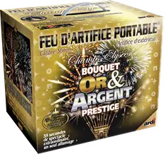 Feu d'Artifice PORTABLE® BOUQUET OR & ARGENT PRESTIGE - 48 SHOTS - 35 secondes
