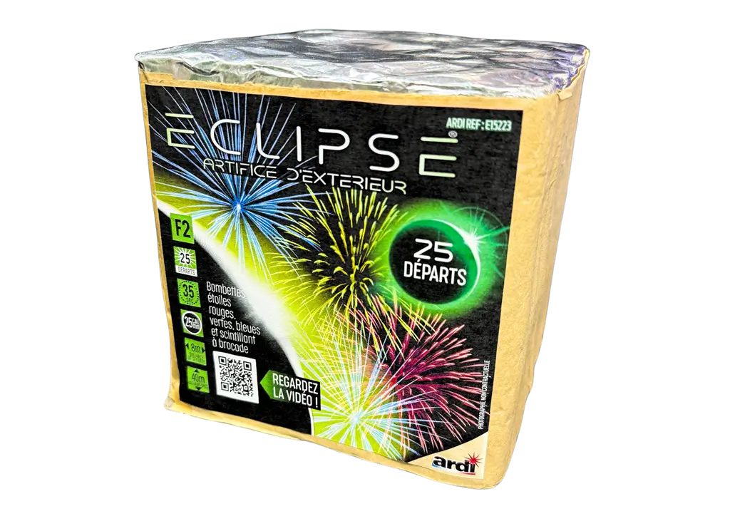 Feu d'Artifice ECLIPSE 2025 RGB 25 SHOTS - 35 secondes
