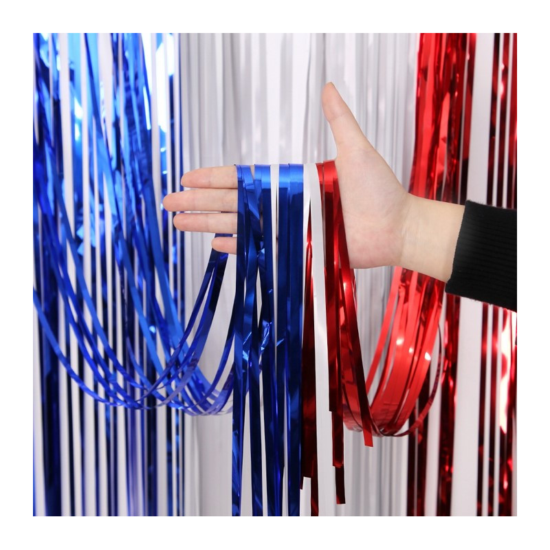 Rideau Foil Tricolore Bleu Blanc Rouge 200 x 100 cm – Décoration Supporters France