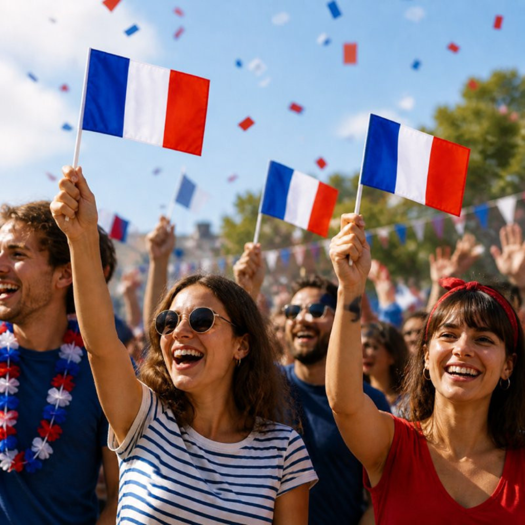 Lot de 100 Petits Drapeaux Tricolores France – Fanions Supporters 16 cm