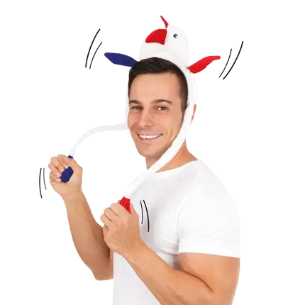 Serre-tête Coq Animé - bleu, blanc, rouge - Supporter France