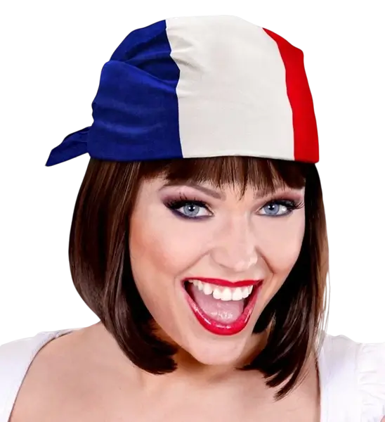 Bandana France 55 cm en coton – Supporter et déguisement