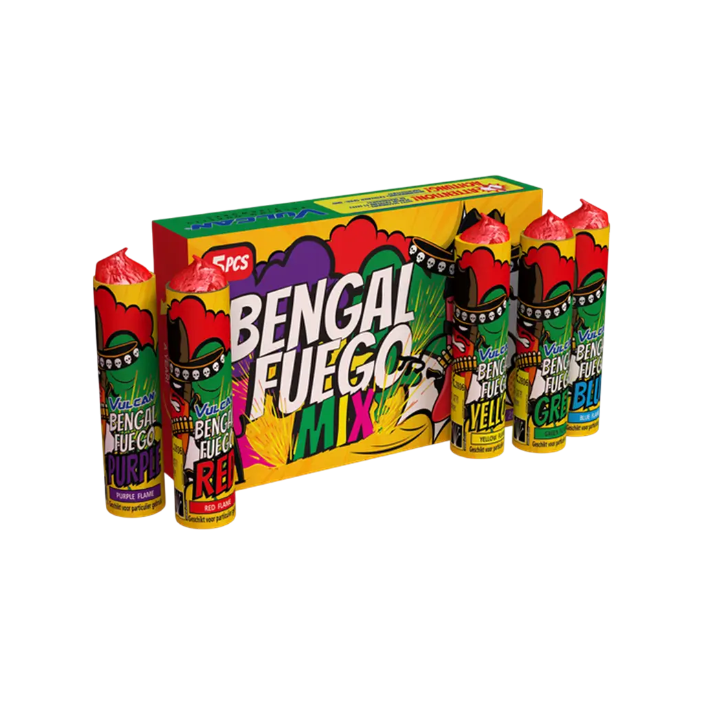 Boîte de 5 Flammes de Bengale Fuego Mix - Torche durée 60s