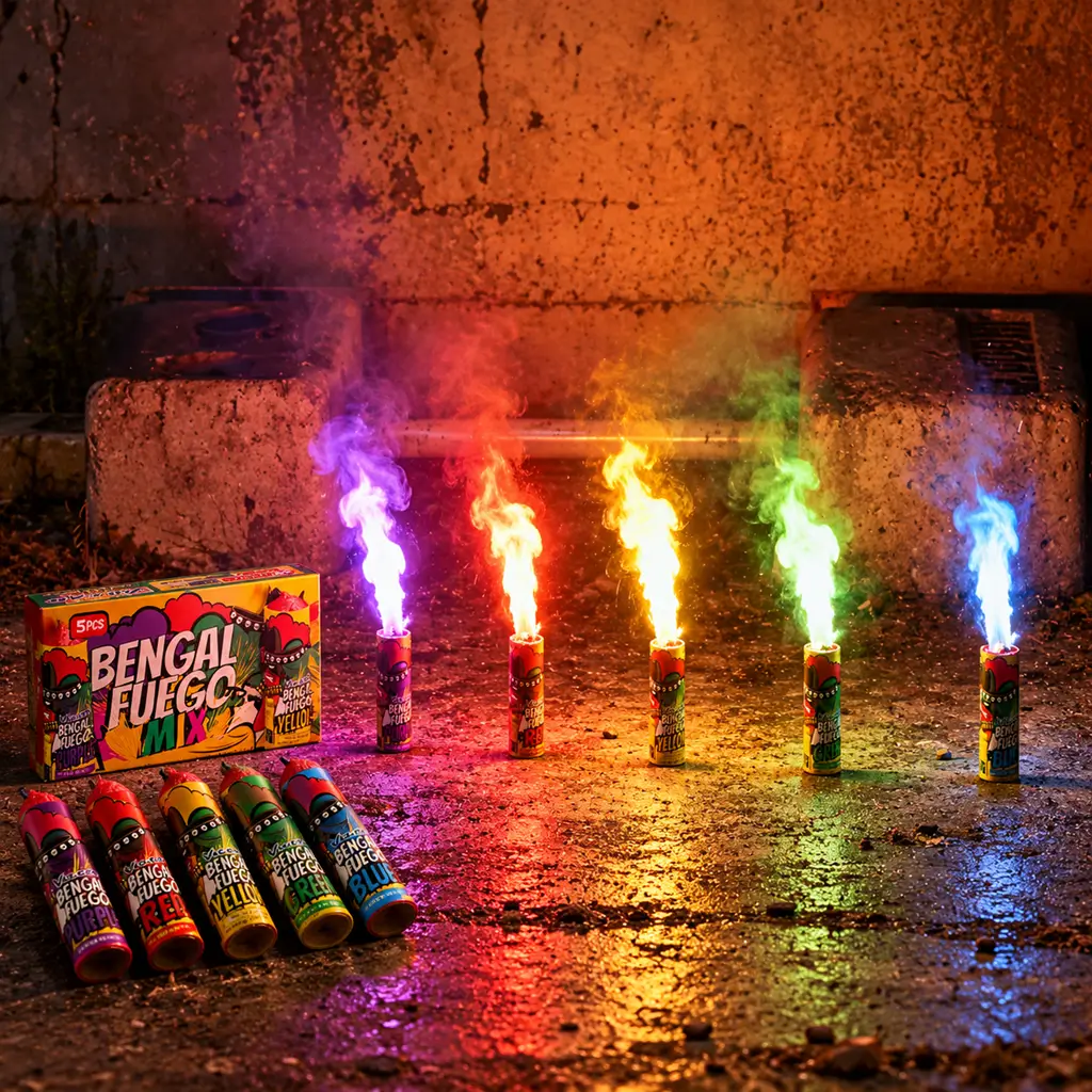Boîte de 5 Flammes de Bengale Fuego Mix - Torche durée 60s