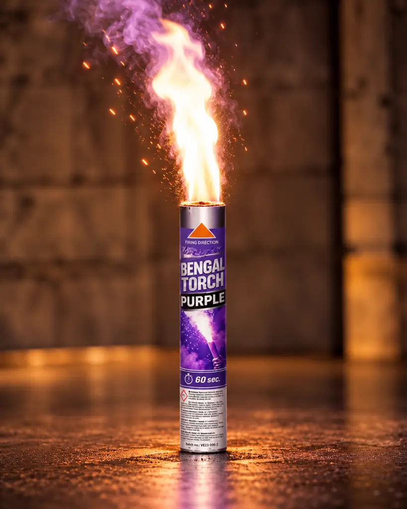 Flamme de Bengale Violette - Torche durée 60s