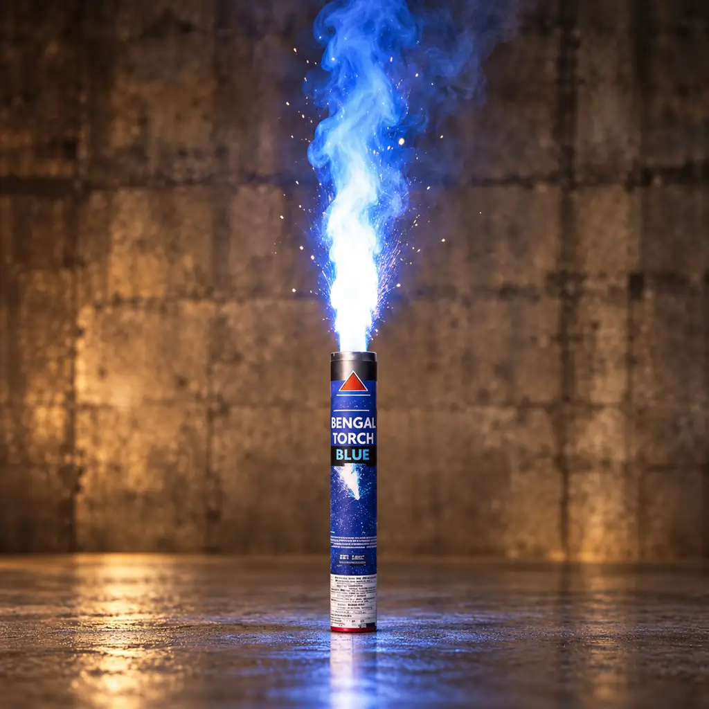 Flamme de Bengale Bleu - Torche durée 60s