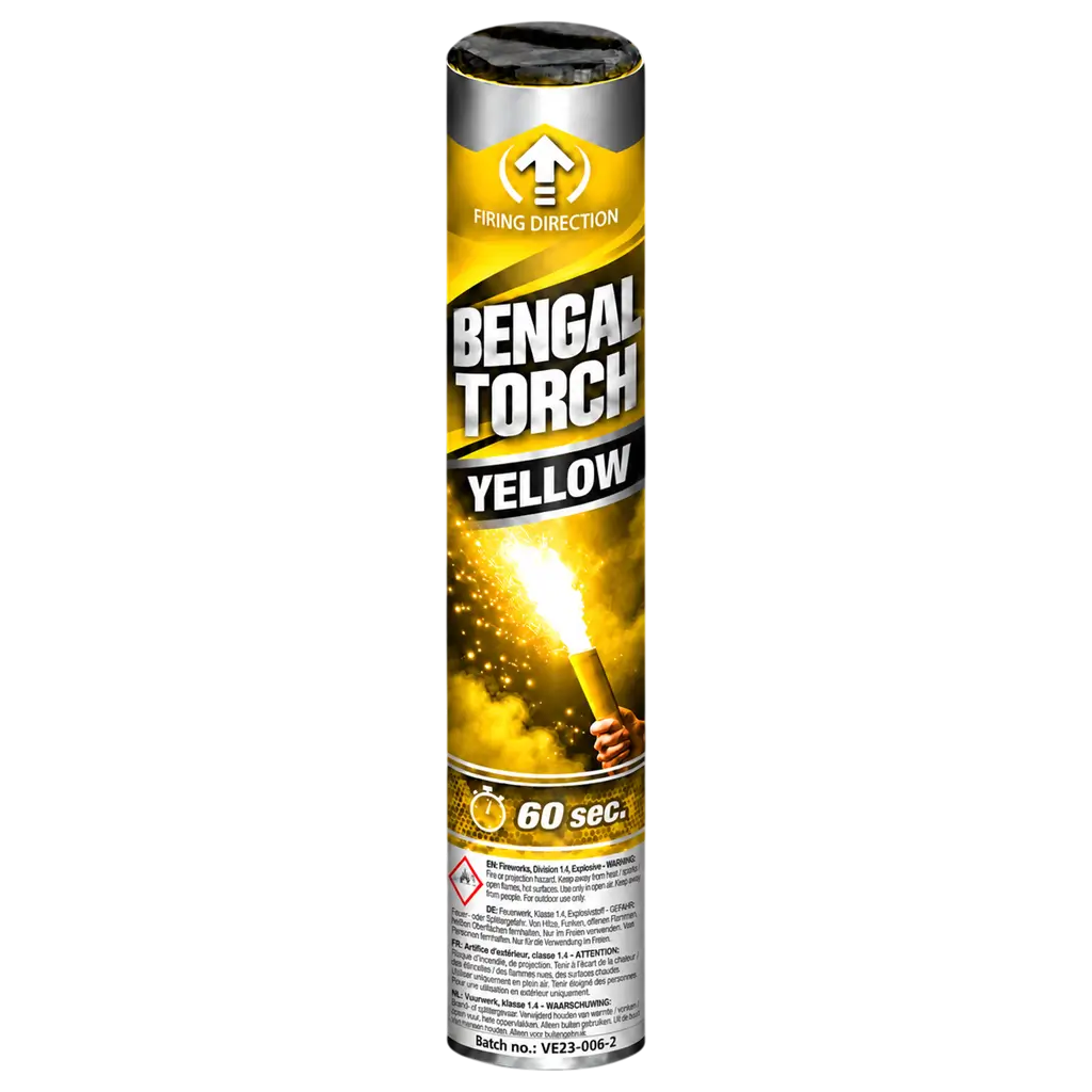 Flamme de Bengale Jaune - Torche durée 60s
